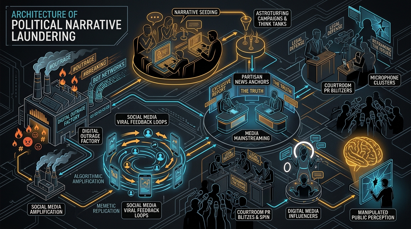 Architecture of Political Narrative Laundering