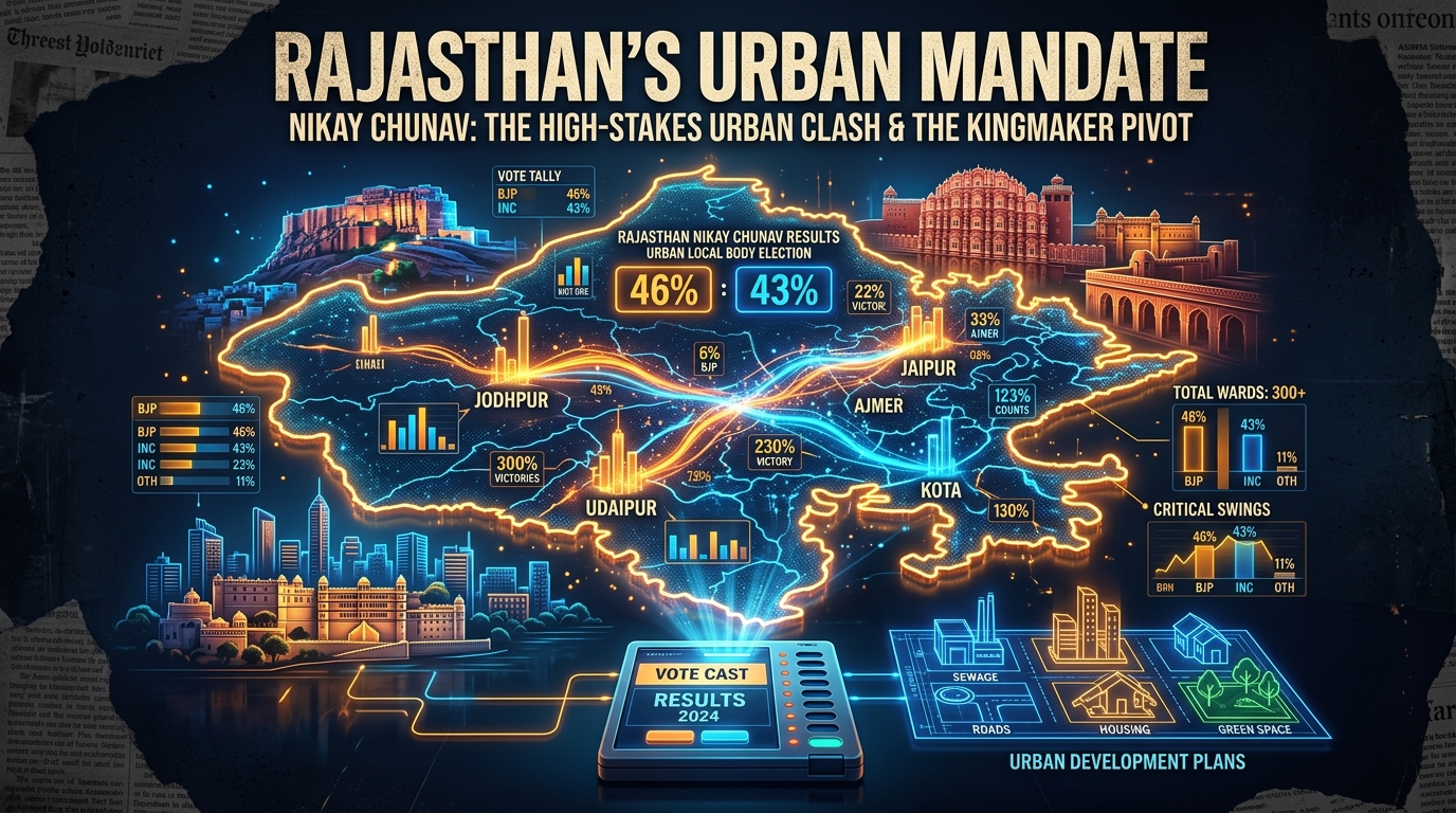 Rajasthan Nikay Chunav Results 2026: Ground Realities, BJP vs Congress Clashes, Jaipur-Jodhpur Tally & The Kingmaker Wave